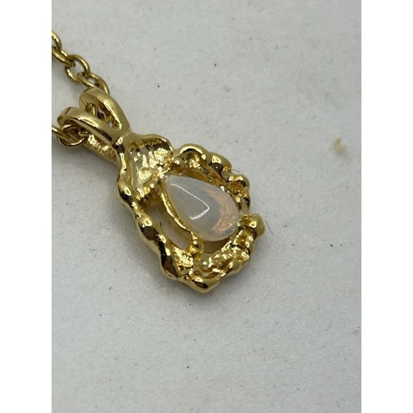 1983 Ronte’ of Hollywood 14k Gold Vermeil Genuine Opal Necklace With Box - Picture 5 of 8